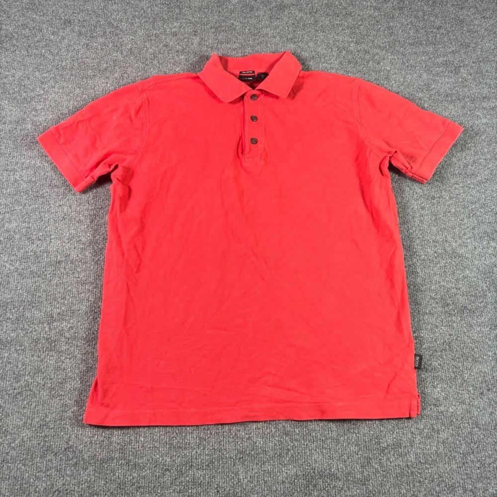 Hugo Boss Polo Shirt Mens Small Vibrant Red Pima Cotton Comfort Performance Golf